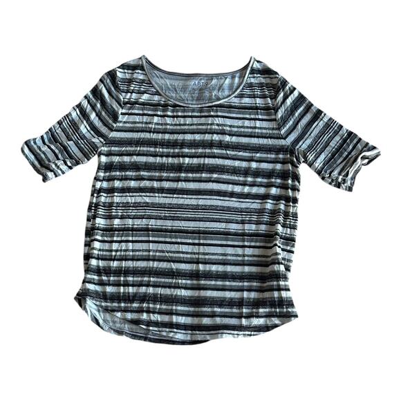 Womens Top Size Large Petite Stripes Casual Everyday Momwear - Picture 1 of 6